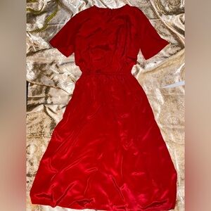 Vintage Romantic Red Women's Staple Dress